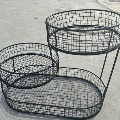 Black Stainless Steel Fruit Basket Storage V178-62255
