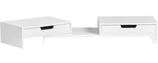 White Monitor Stand with Drawers V178-63284
