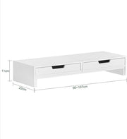 White Monitor Stand with Drawers V178-63284
