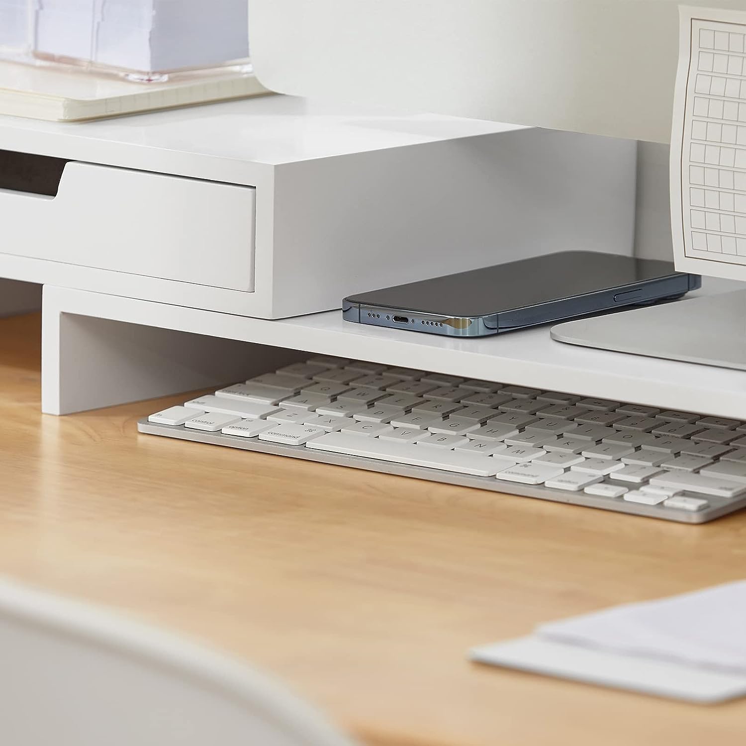 White Monitor Stand with Drawers V178-63284