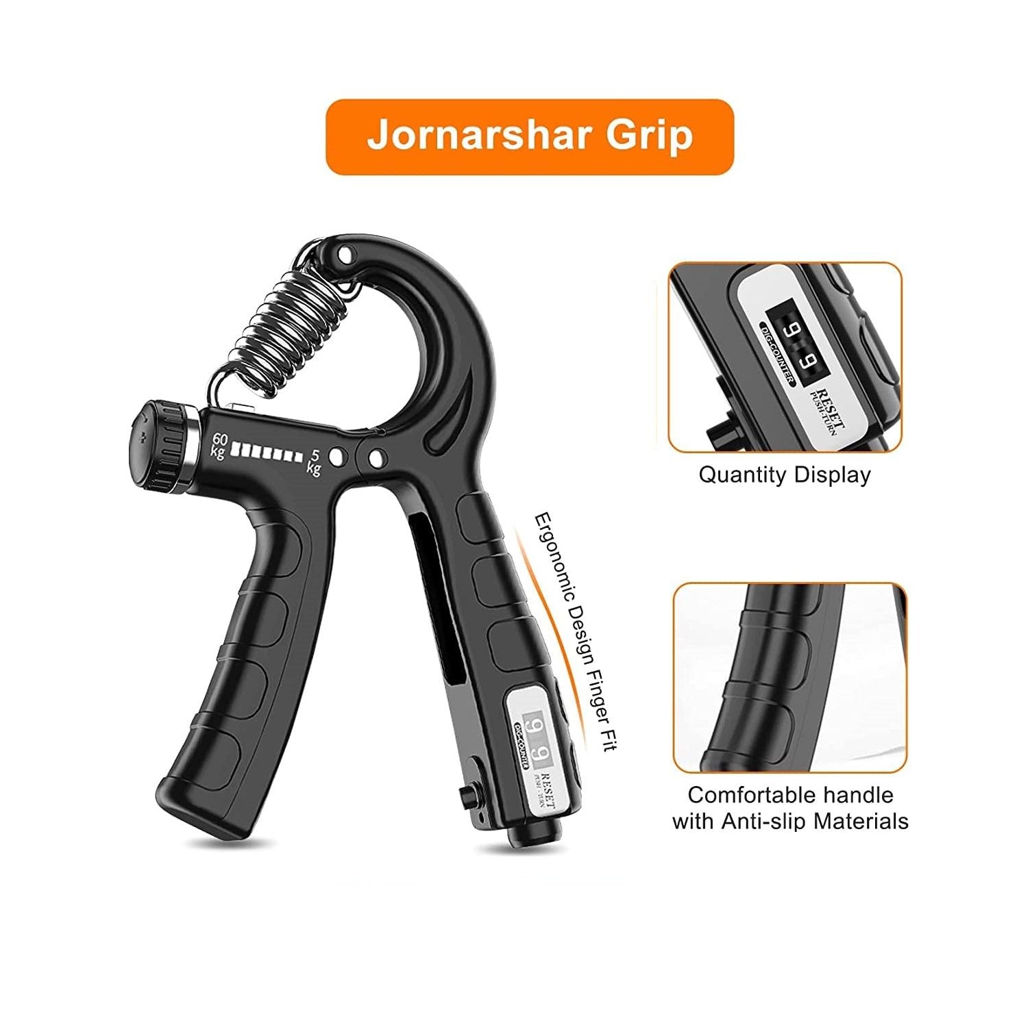 2 Pack Adjustable Hand Grip Strengthener for Hand Grip Strength and Wrist Rehabilitation (Resistance 5-60 kg) V178-65579