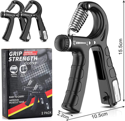 2 Pack Adjustable Hand Grip Strengthener for Hand Grip Strength and Wrist Rehabilitation (Resistance 5-60 kg) V178-65579