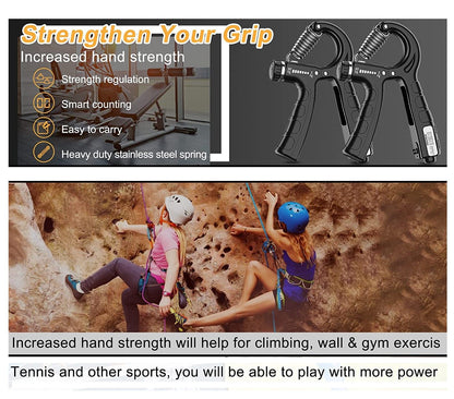 2 Pack Adjustable Hand Grip Strengthener for Hand Grip Strength and Wrist Rehabilitation (Resistance 5-60 kg) V178-65579