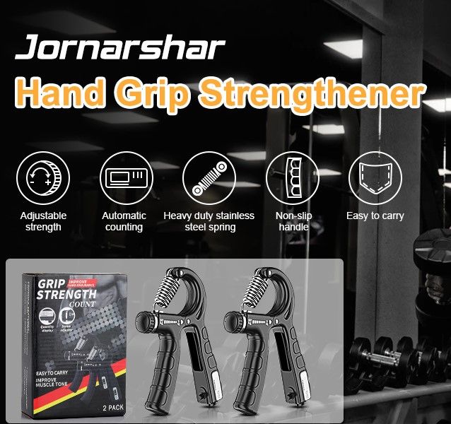 2 Pack Adjustable Hand Grip Strengthener for Hand Grip Strength and Wrist Rehabilitation (Resistance 5-60 kg) V178-65579