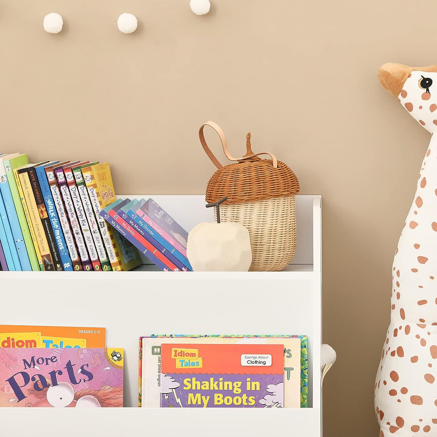 Kids Storage Bookcase 3 Compartments, White V178-66684