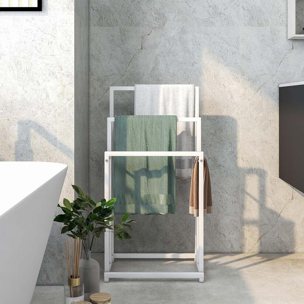 3 Tier Metal Freestanding Towel Rack Rail Holder Drying Stand V178-66699