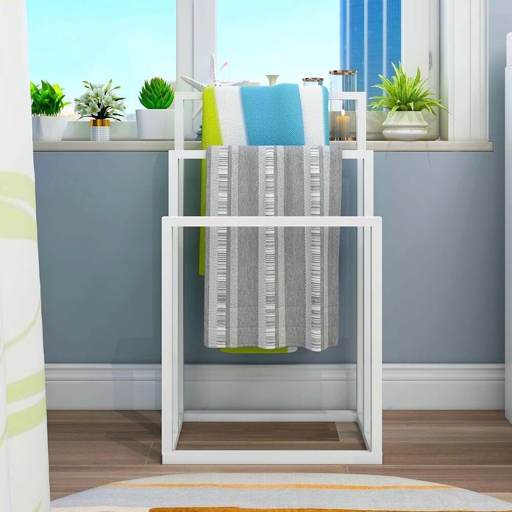 3 Tier Metal Freestanding Towel Rack Rail Holder Drying Stand V178-66699