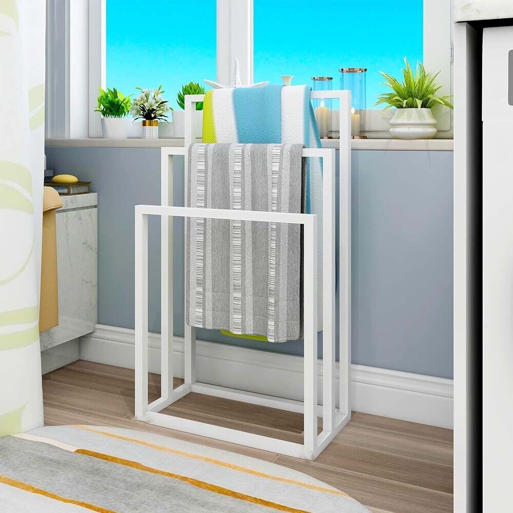 3 Tier Metal Freestanding Towel Rack Rail Holder Drying Stand V178-66699