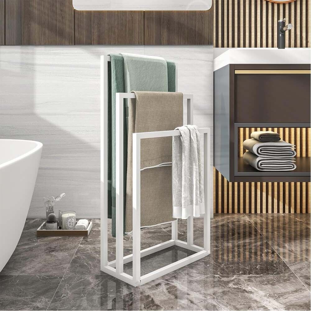 3 Tier Metal Freestanding Towel Rack Rail Holder Drying Stand V178-66699