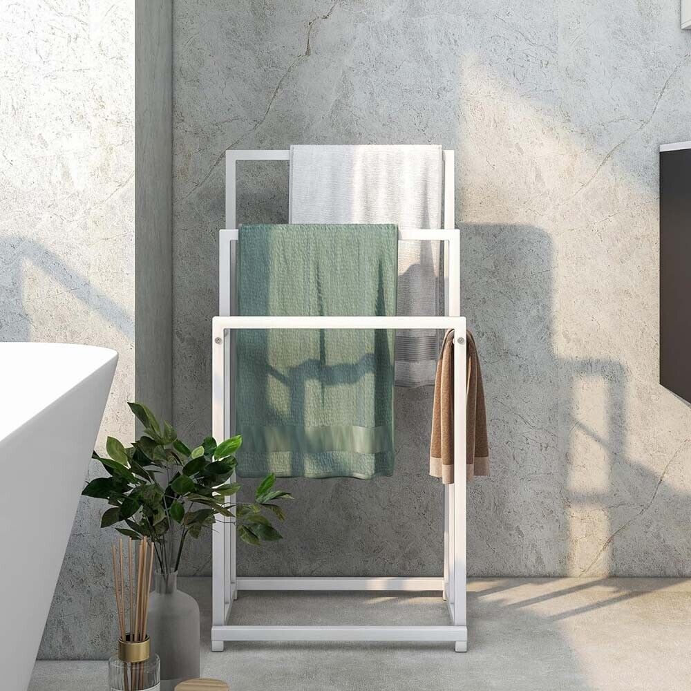 3 Tier Metal Freestanding Towel Rack Rail Holder Drying Stand V178-66699