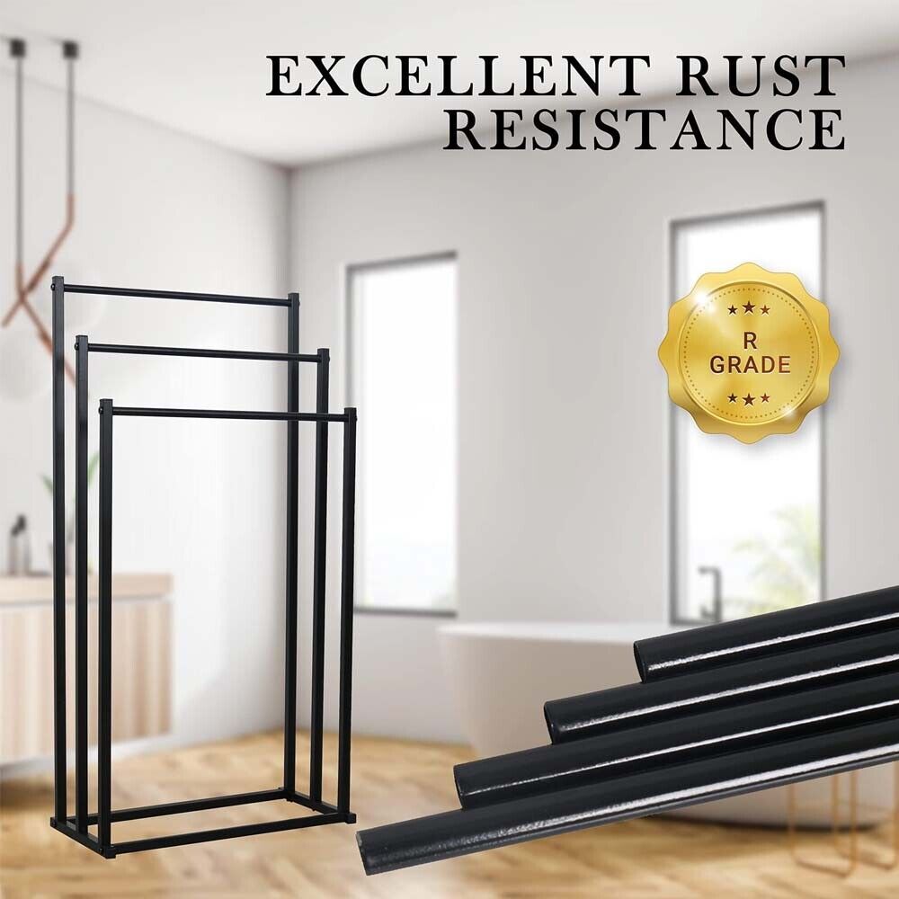 3 Tier Metal Towel Rack Freestanding Bathroom Organizer Rail V178-66700