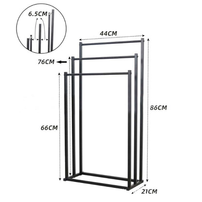3 Tier Metal Towel Rack Freestanding Bathroom Organizer Rail V178-66700