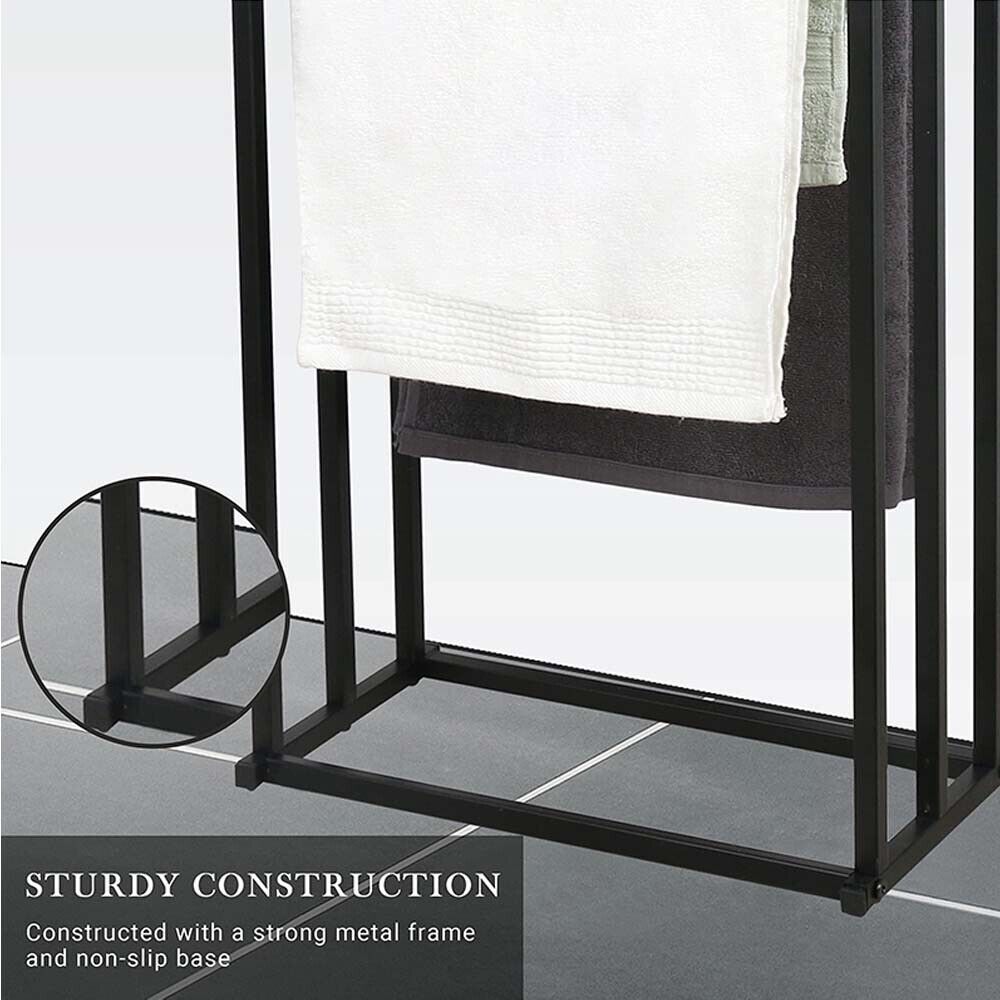 Metal Free Standing Towel Rack 3 Tier Bathroom Rail Shelf Dryer V178-66701