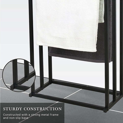 Metal Free Standing Towel Rack 3 Tier Bathroom Rail Shelf Dryer V178-66701