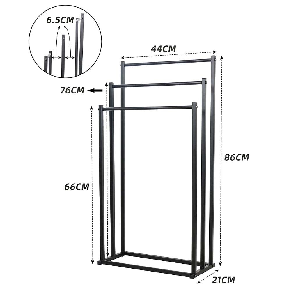 Metal Free Standing Towel Rack 3 Tier Bathroom Rail Shelf Dryer V178-66701