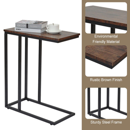 C-Shaped Sofa Side End Table Metal Frame Laptop Tray - All Family V178-66703