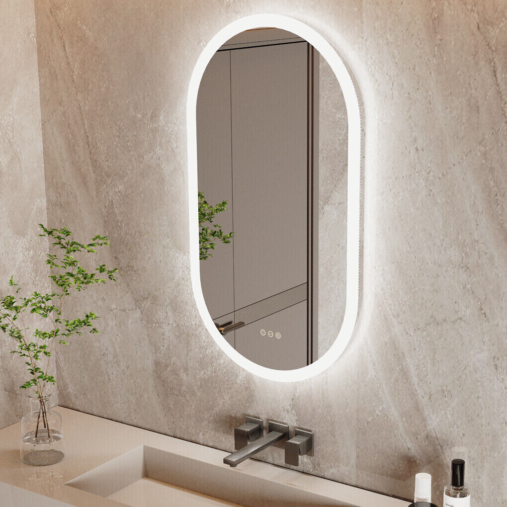 800x500mm LED Bathroom Mirror Oval Anti-Fog Dimmable Wall Mount V178-66708