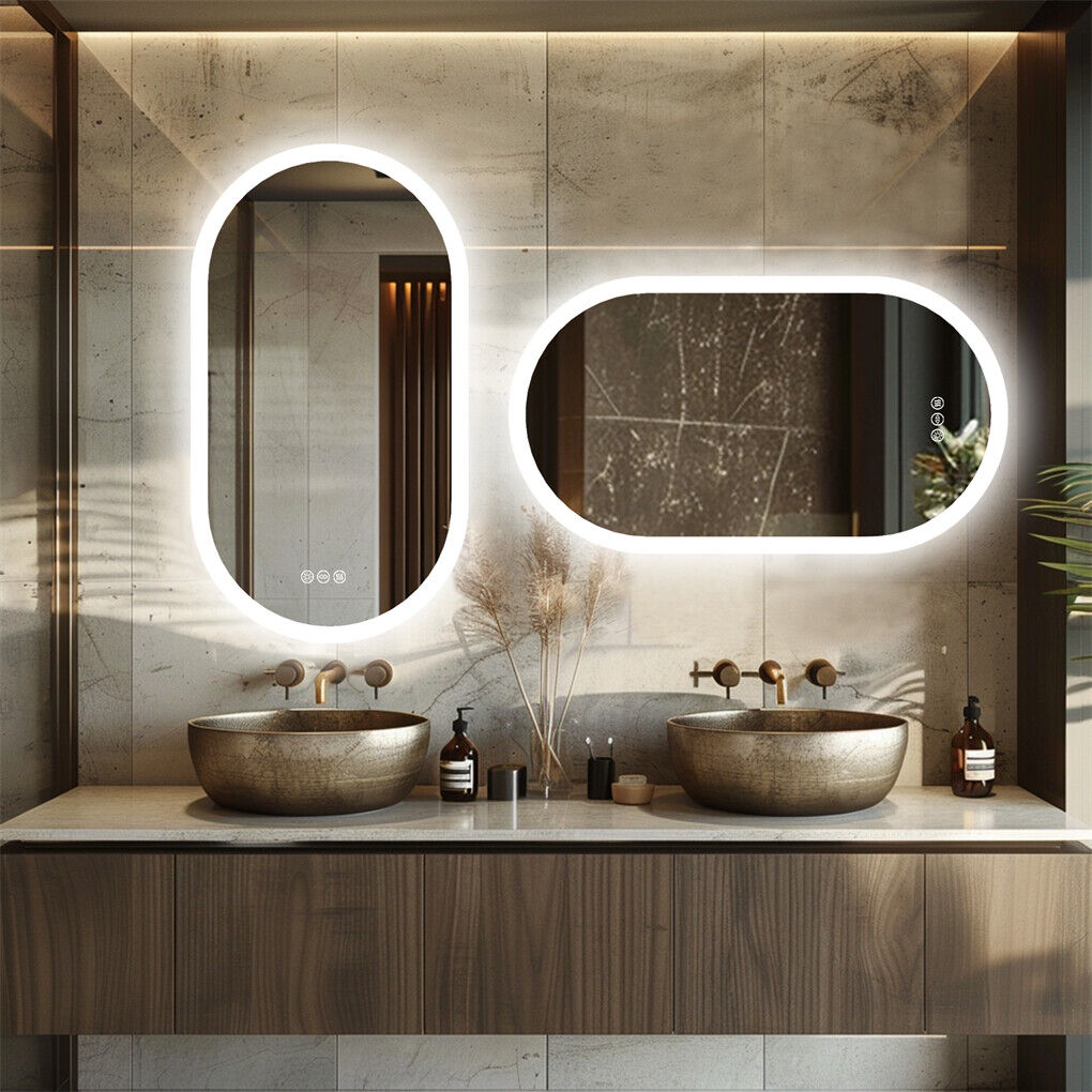 800x500mm LED Bathroom Mirror Oval Anti-Fog Dimmable Wall Mount V178-66708