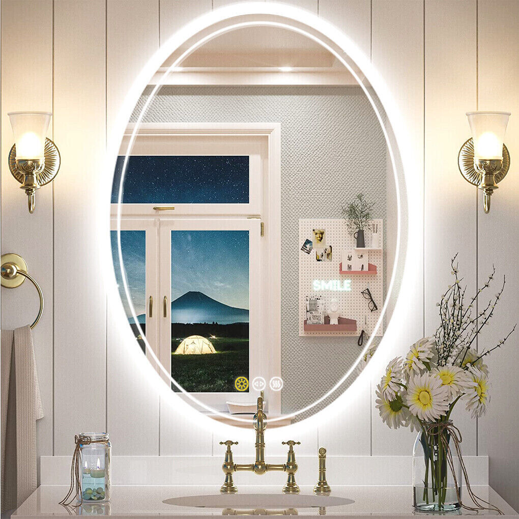 500x700mm LED Bathroom Mirror Oval Dimmable Anti-Fog V178-66711