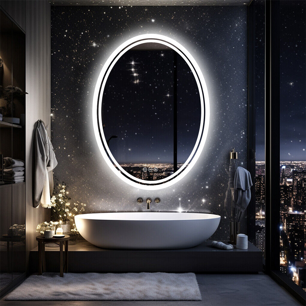 500x700mm LED Bathroom Mirror Oval Dimmable Anti-Fog V178-66711