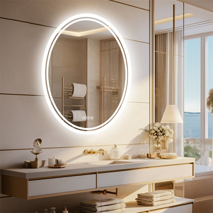 600x800mm LED Bathroom Mirror Oval Anti-Fog Dimmable V178-66712