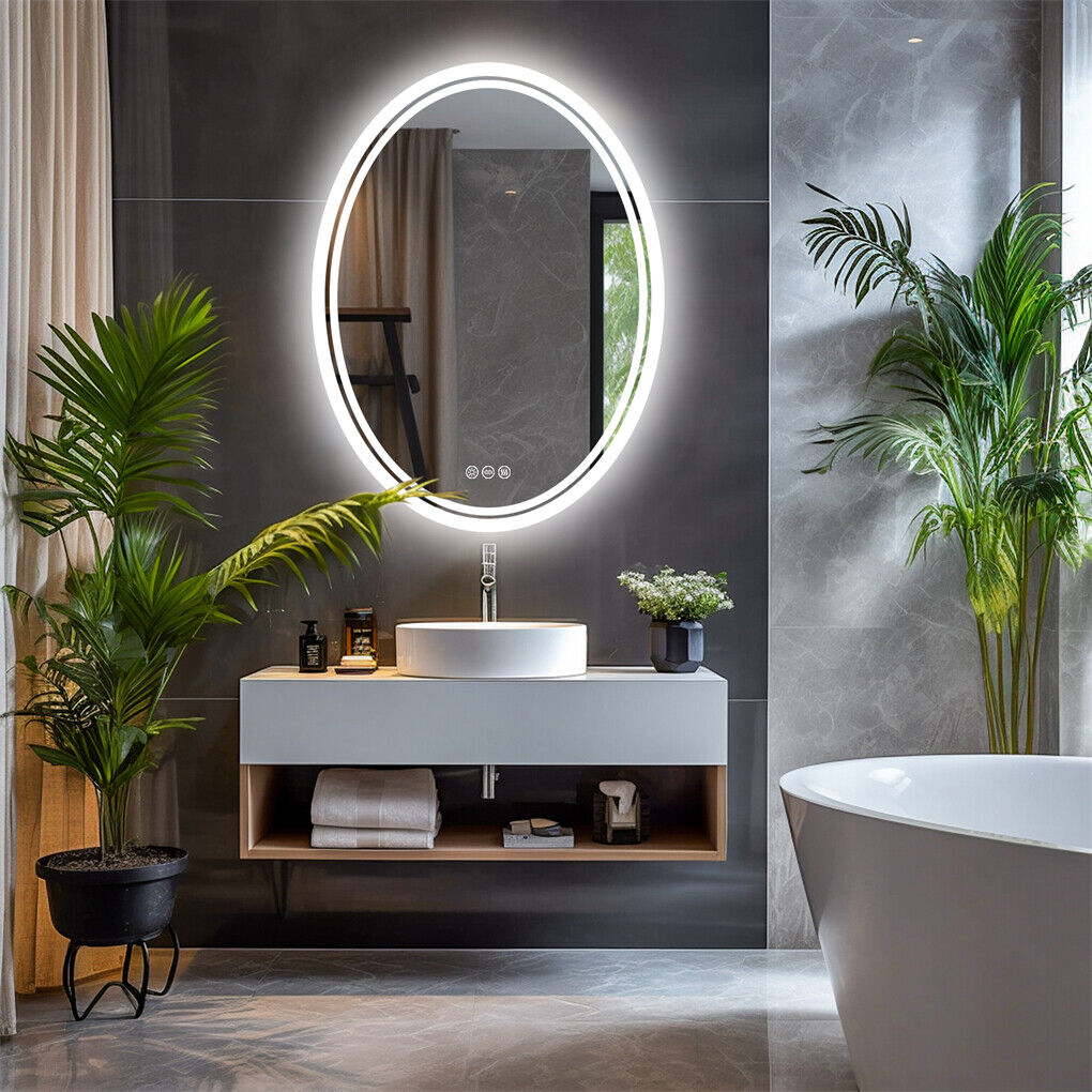 600x800mm LED Bathroom Mirror Oval Anti-Fog Dimmable V178-66712