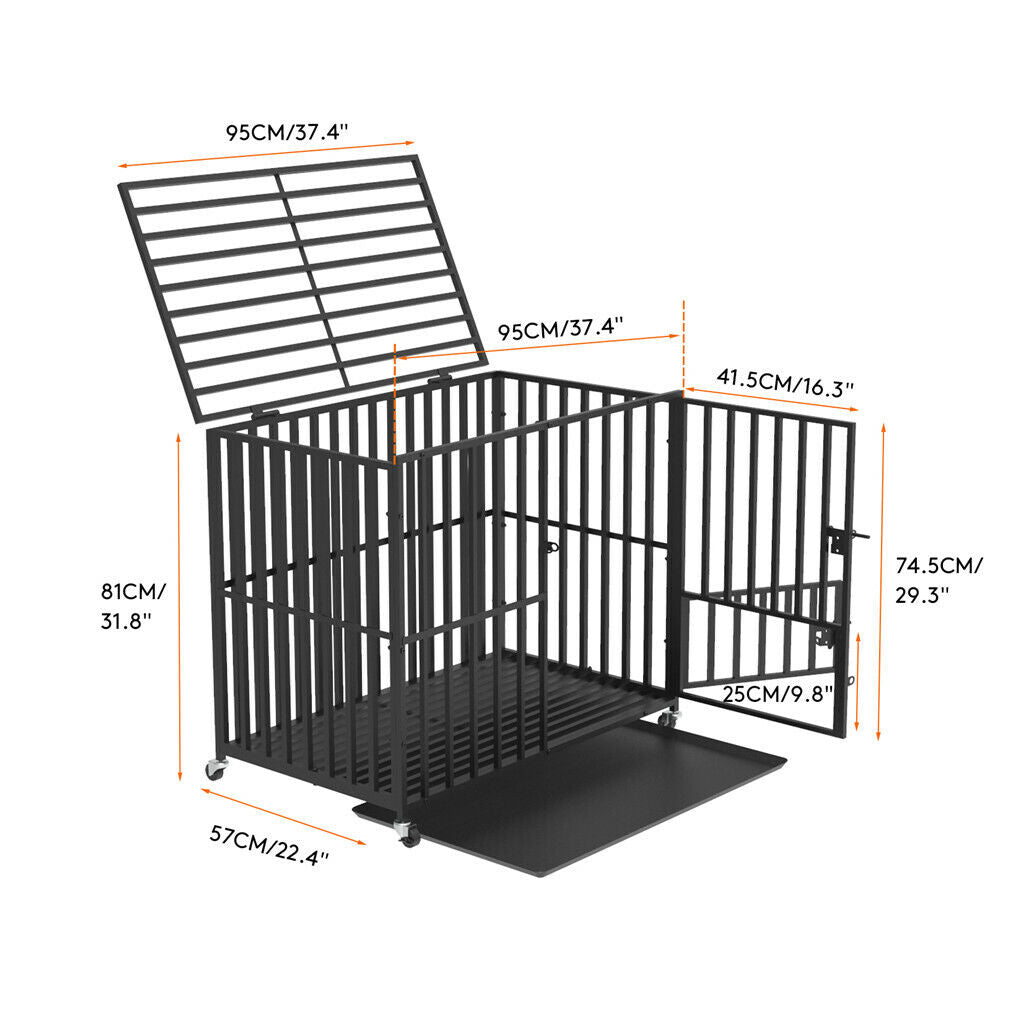 38 Heavy Duty Dog Cage Large XL XXL Pet Kennel on Wheels V178-66726
