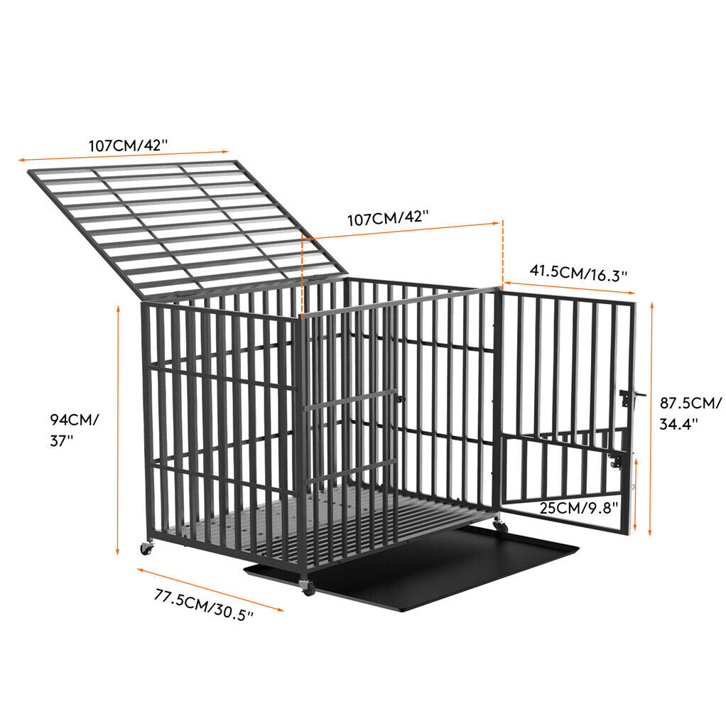 42 XL Heavy Duty Dog Cage Playpen Kennel w/ Wheels V178-66727