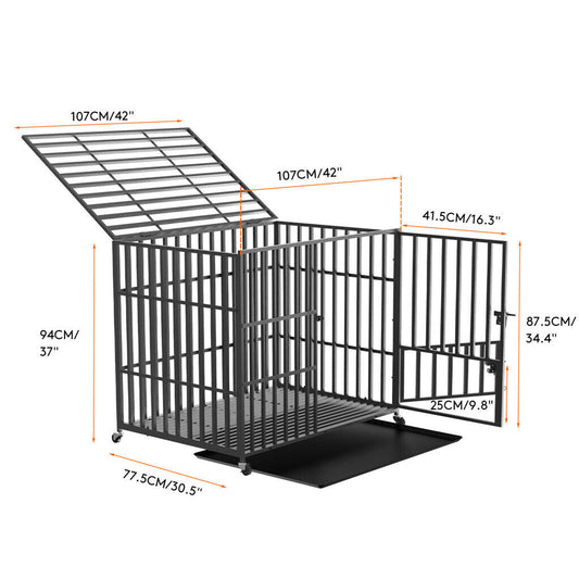 42 XL Heavy Duty Dog Cage Playpen Kennel w/ Wheels V178-66727
