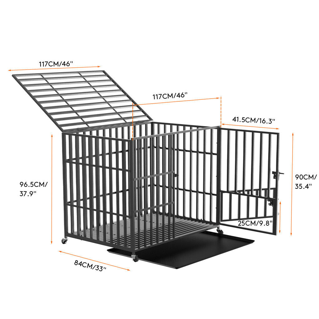 46 XXL Heavy Duty Dog Cage Jumbo Large Pet Kennel on Wheels V178-66728