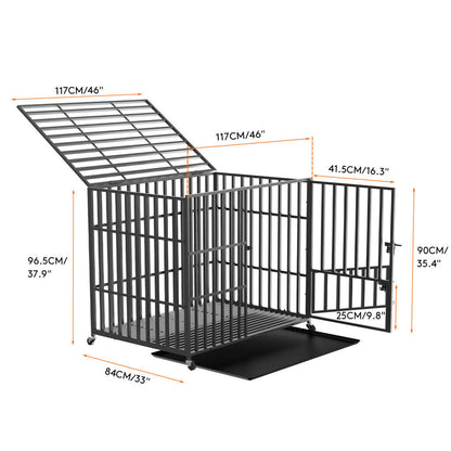 46 XXL Heavy Duty Dog Cage Jumbo Large Pet Kennel on Wheels V178-66728