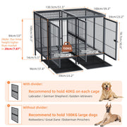 52 XXXL Heavy Duty Dog Cage Large Breed Kennel on Wheels V178-66729
