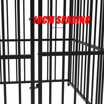 Pawhub Heavy Duty Dog Cage Black Metal Kennel Indoor Outdoor 3M V178-66731