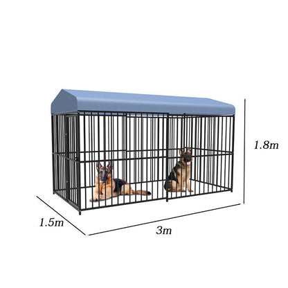 Pawhub Heavy Duty Dog Cage Black Metal Kennel Indoor Outdoor 3M V178-66731