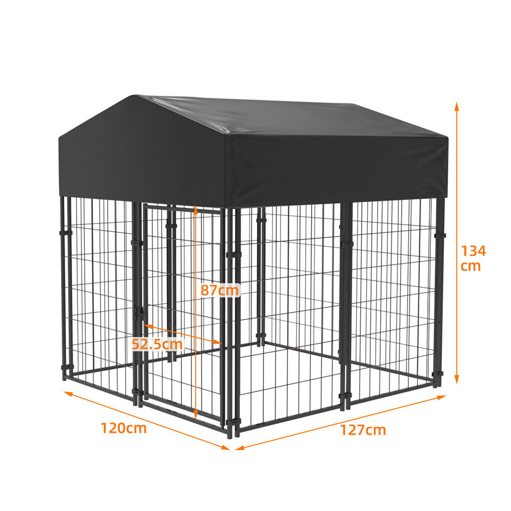 Outdoor Dog Kennel XS Pet Cage with Roof & Cover 127x120x134cm V178-66732