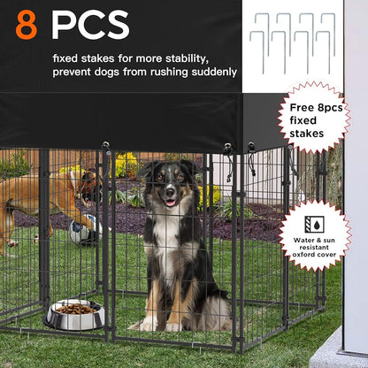 Small Outdoor Dog Kennel Pet Cage with Roof Cover 125x120x165cm V178-66733