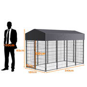 Large Outdoor Dog Kennel 250x120x165cm Pet Cage with Roof V178-66734