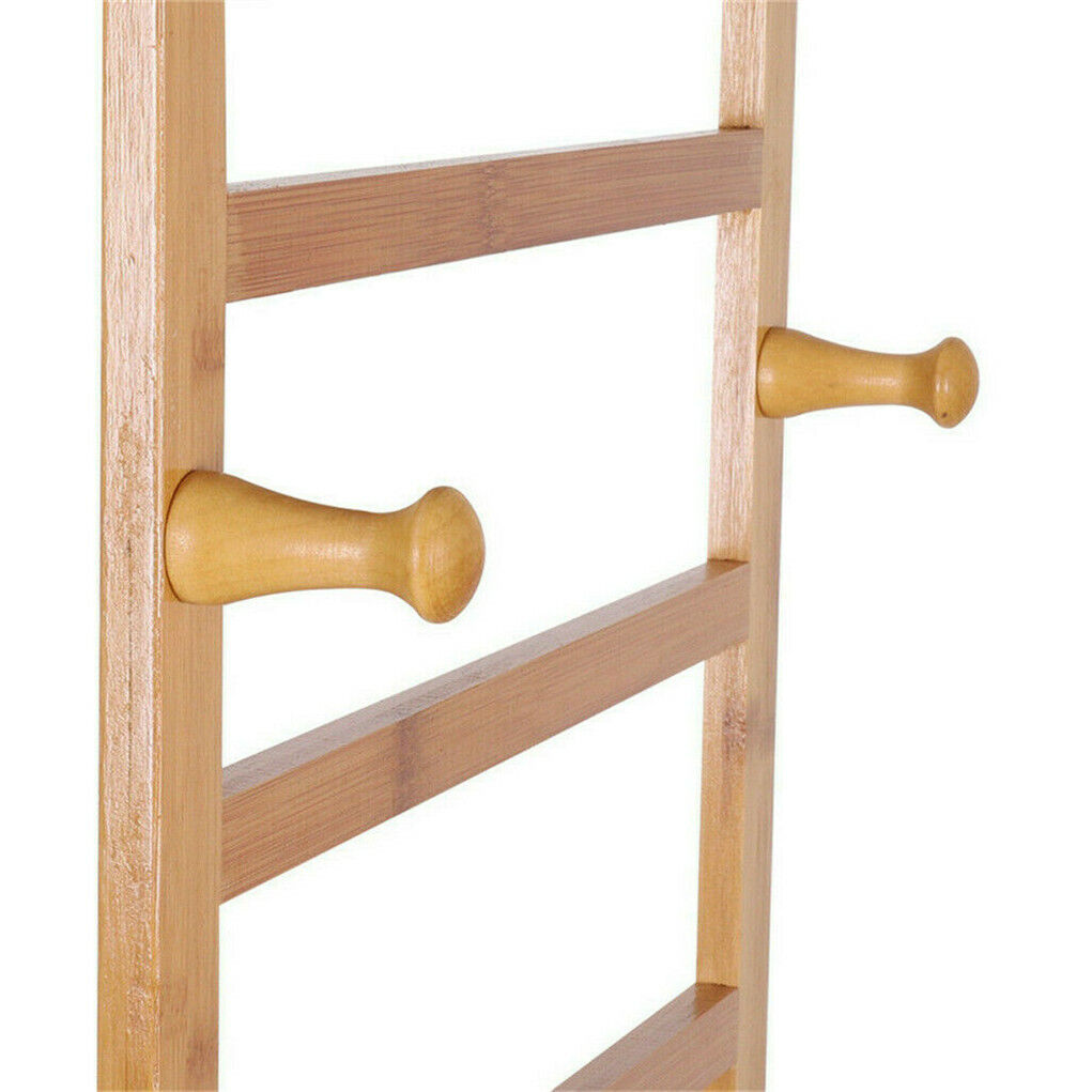 3-Tier Wooden Clothes Rack Rolling Garment Stand w/ Hooks V178-66736