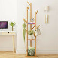 Bamboo Coat Rack Stand with Umbrella Holder - Hanging Storage V178-66737