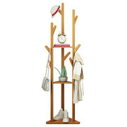 Bamboo Coat Rack Stand with Umbrella Holder - Hanging Storage V178-66737