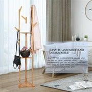 Bamboo Coat Rack Stand with Umbrella Holder - Hanging Storage V178-66737