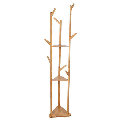 Bamboo Coat Rack Stand with Umbrella Holder - Hanging Storage V178-66737