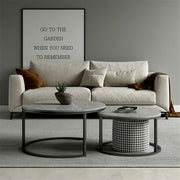 Set of 2 Grey Marble Nesting Coffee Tables 60/80cm V178-66738
