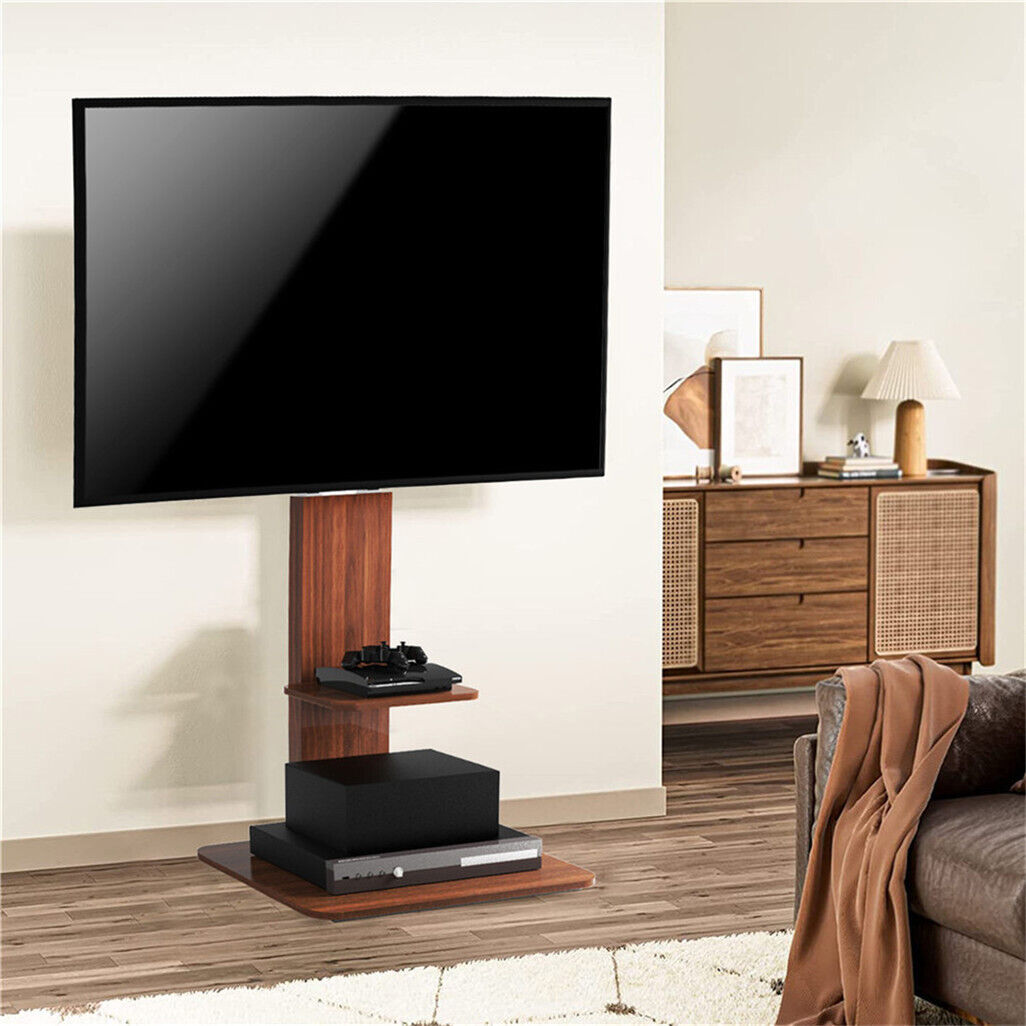 Heavy Duty TV Floor Stand Adjustable Mount 65 Black Brown V178-66739