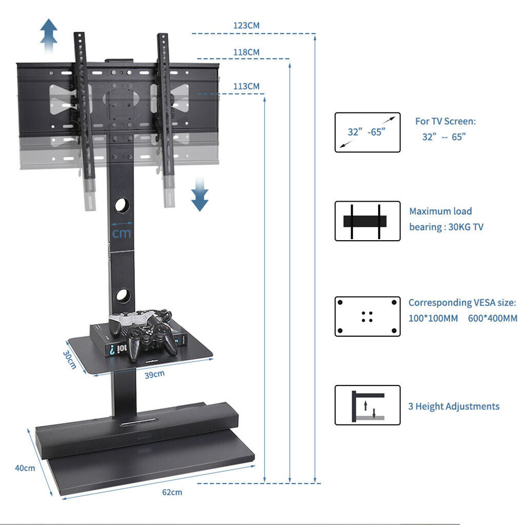 TV Stand Base Swivel Mount 32-65 inch Adjustable Height V178-66740
