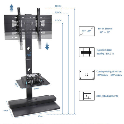 TV Stand Base Swivel Mount 32-65 inch Adjustable Height V178-66740