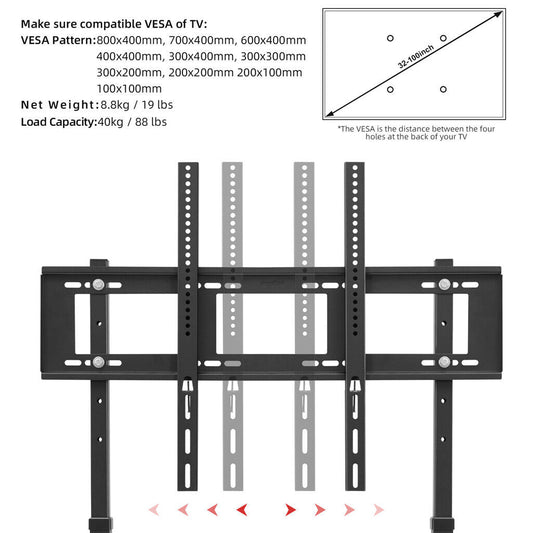 TV Stand Base Mount Bracket Swivel for 32-100 LED LCD V178-66742