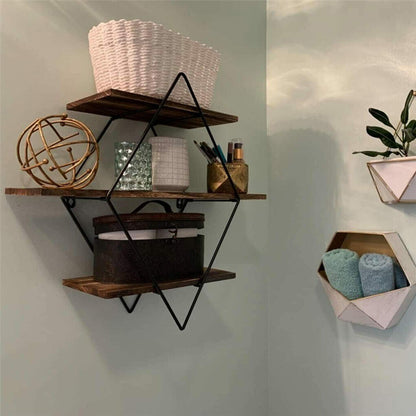 Vintage Rustic Wooden Floating Shelves V178-66743
