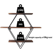 Vintage Rustic Wooden Floating Shelves V178-66743