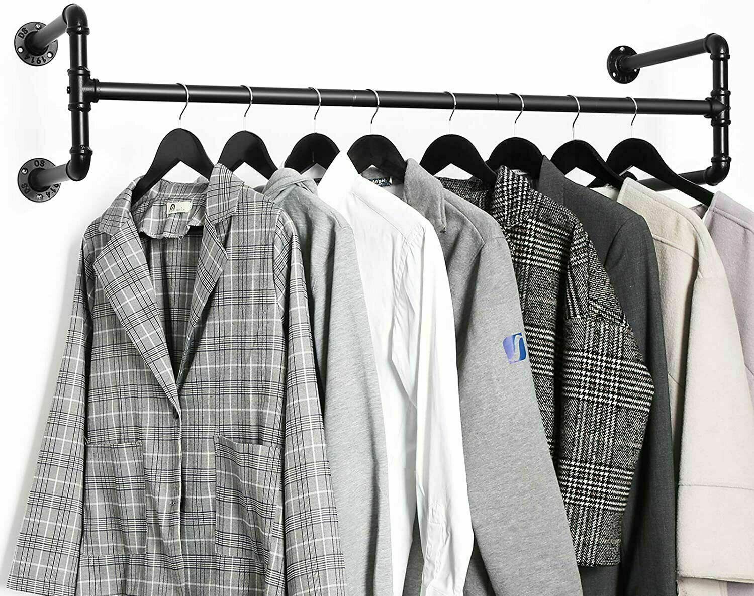 Iron Wall Mounted Clothes Rack with Shelf Garment Display V178-66744